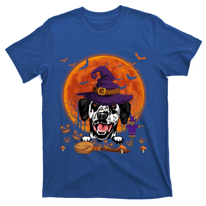 Funny Dalmatian With Halloween Pumpkin Scary Costume Gift T-Shirt