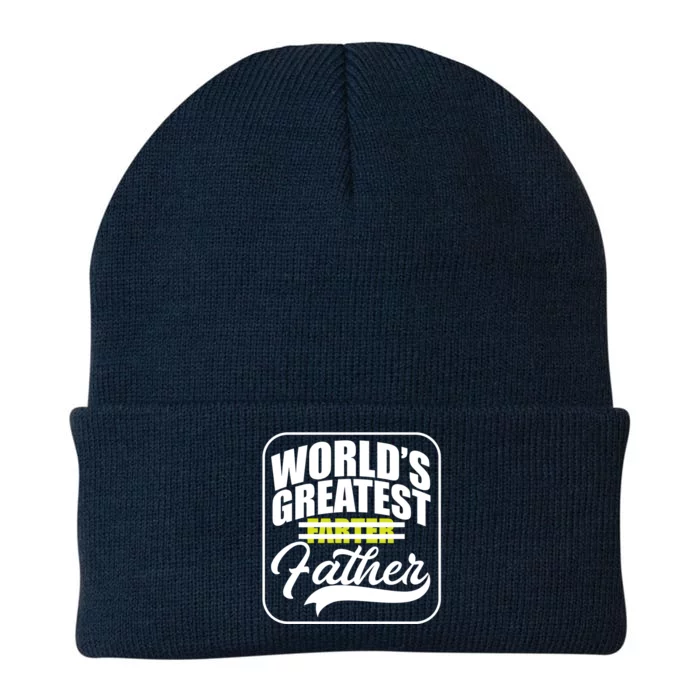 Funny Dad Worlds Greatest Farter Father Gift Knit Cap Winter Beanie