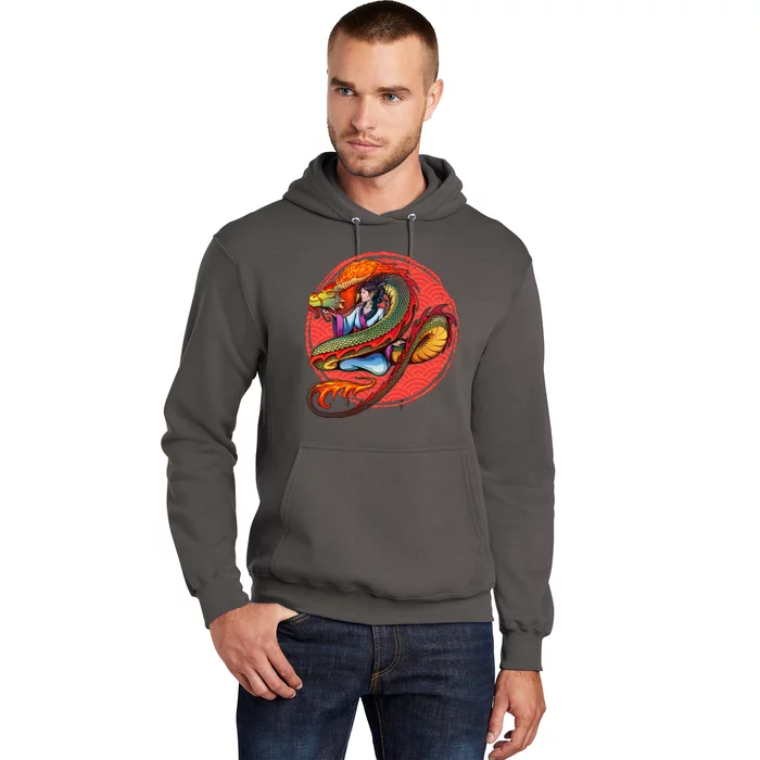 Fire Dragon Warrior Woman Hoodie