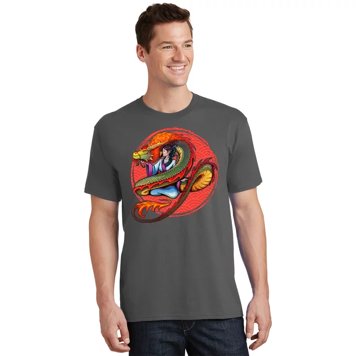 Fire Dragon Warrior Woman T-Shirt