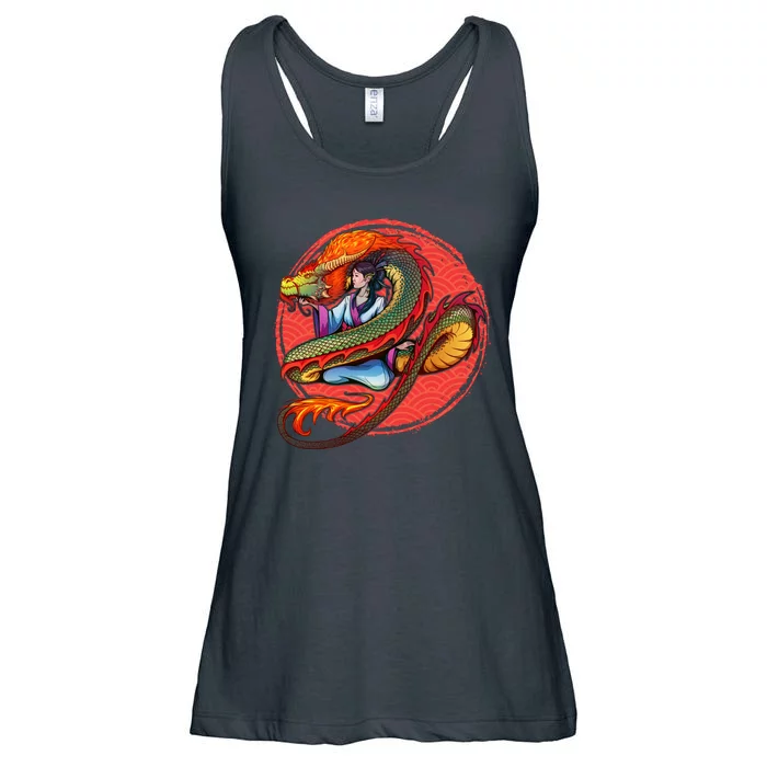 Fire Dragon Warrior Woman Ladies Essential Flowy Tank