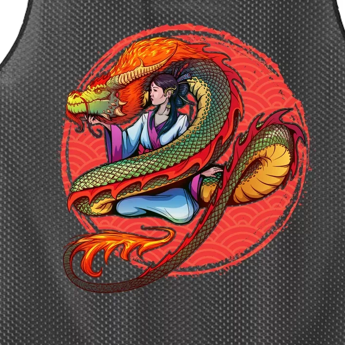 Fire Dragon Warrior Woman Mesh Reversible Basketball Jersey Tank