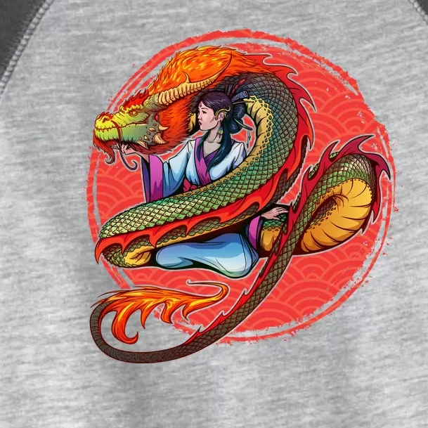 Fire Dragon Warrior Woman Toddler Fine Jersey T-Shirt