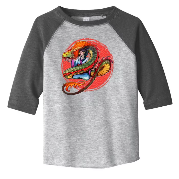 Fire Dragon Warrior Woman Toddler Fine Jersey T-Shirt