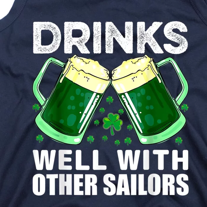 Funny Drinks Well With Other Sailors Shamrock Patricks Day Tank Top