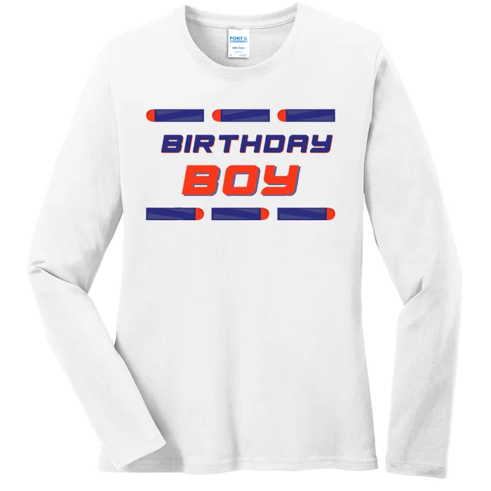 Foam Dart War Birthday Ladies Long Sleeve Shirt