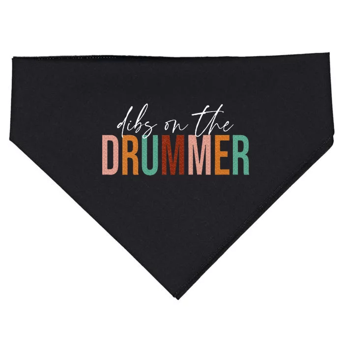 Funny Drummer Wife Dibs On The Drummer USA-Made Doggie Bandana