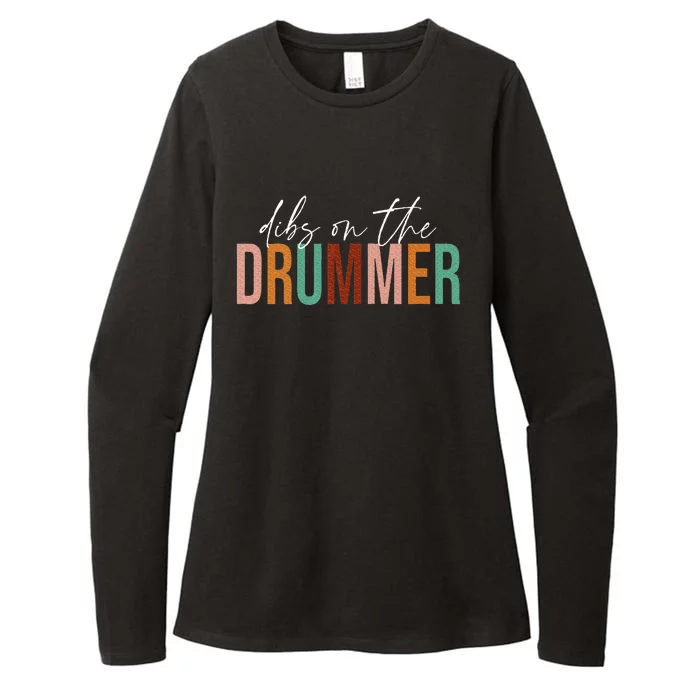 Funny Drummer Wife Dibs On The Drummer Womens CVC Long Sleeve Shirt