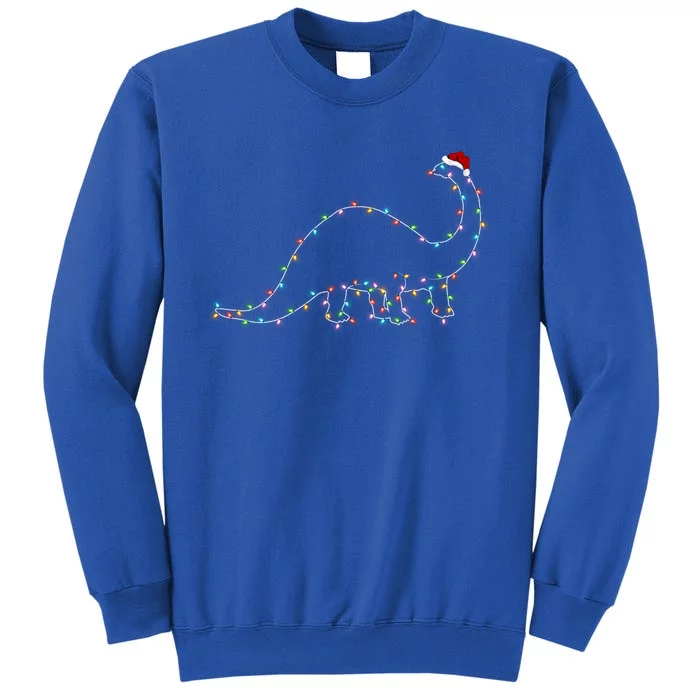 Funny Dinosaur Xmas Lighting Santa Hat Dinosaur Christmas Funny Gift Sweatshirt