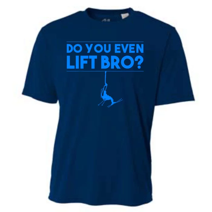 Funny Do You Even Lift Bro Gift | Cute Skiing Lover Boy Cooling Performance Crew T-Shirt