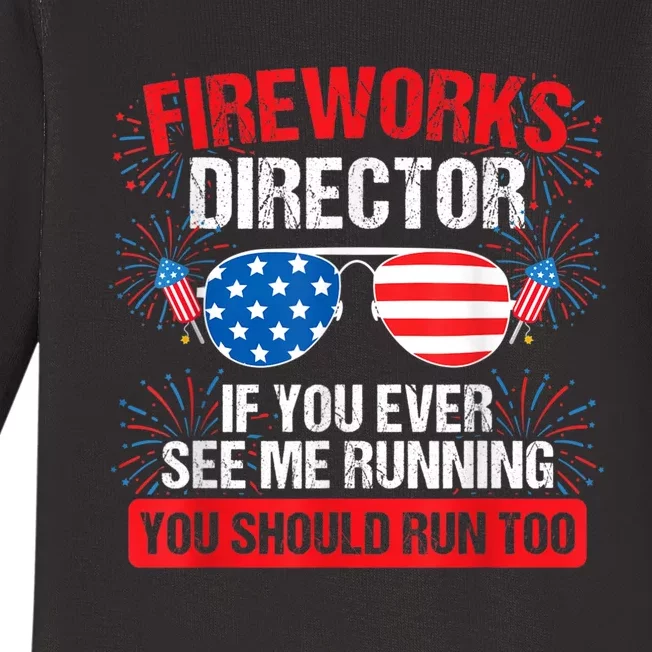 Fireworks Director You See Me Running Patriotic Baby Long Sleeve Bodysuit