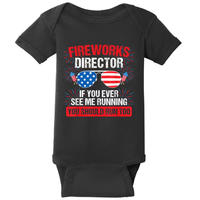 Fireworks Director You See Me Running Patriotic Baby Bodysuit