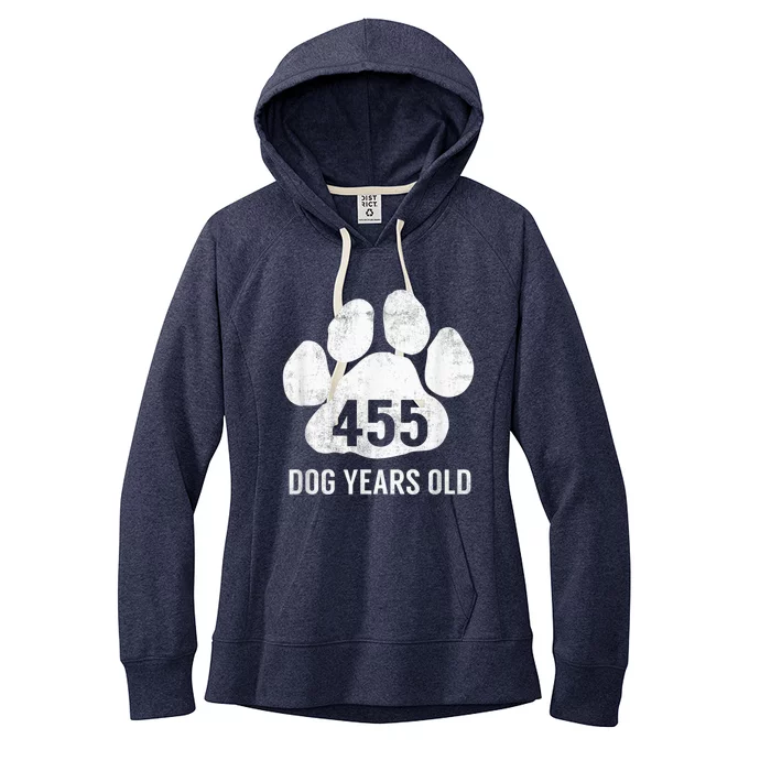 Funny Dog Years Old Vintage 65th Birthday Gag Gift Women's Fleece Hoodie