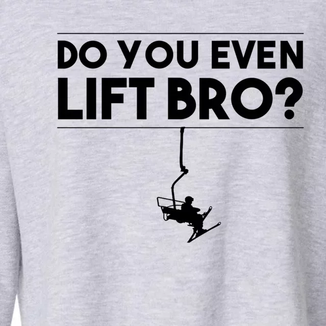 Funny Do You Even Lift Bro Gift Cute Skiing Lover Cool Gift Cropped Pullover Crew