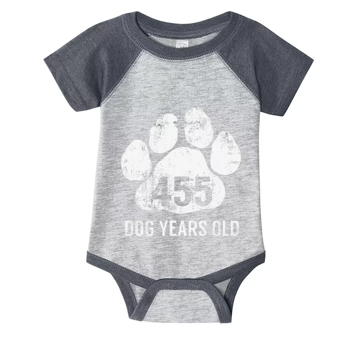 Funny Dog Years Old Vintage 65th Birthday Gag Gift Infant Baby Jersey Bodysuit