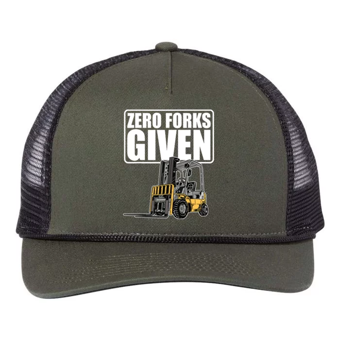 Forklift Driver Zero Forks Given Operator Forklift Retro Rope Trucker Hat Cap