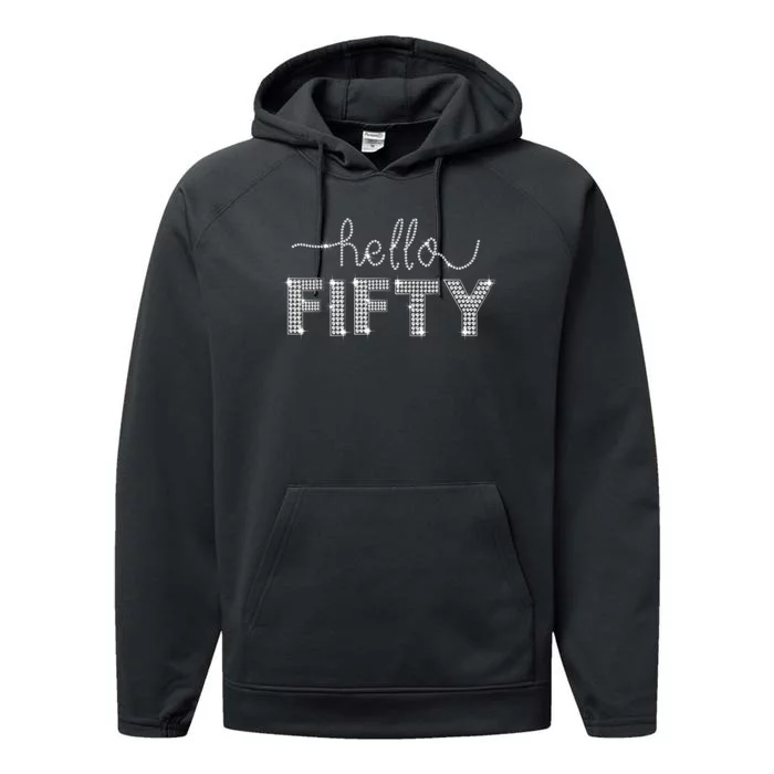 Fifty EST 1973 Born In 1973 50th Birthday Performance Fleece Hoodie