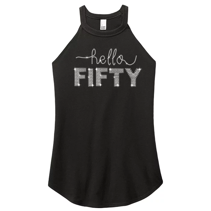 Fifty EST 1973 Born In 1973 50th Birthday Women’s Perfect Tri Rocker Tank