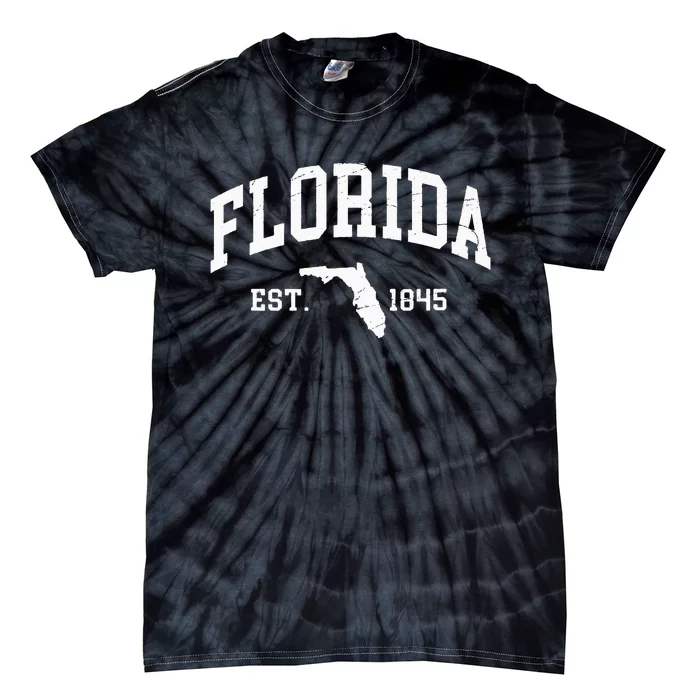 Florida Est 1845 Distressed Worn Design Classic Tie-Dye T-Shirt