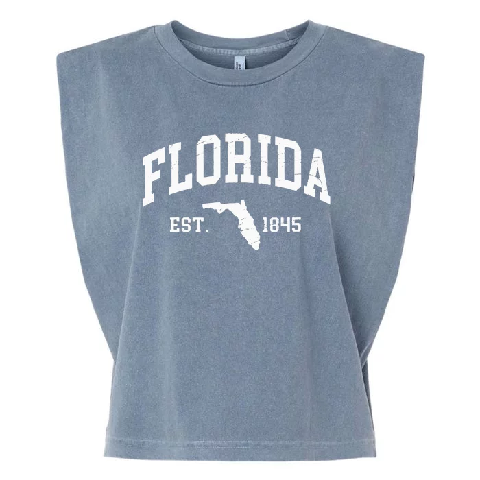 Florida Est 1845 Distressed Worn Design Classic Garment-Dyed Women's Muscle Tee