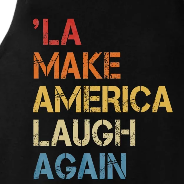 Funny Election 2024 Comma La Make America Laugh Again Ladies Tri-Blend Wicking Tank