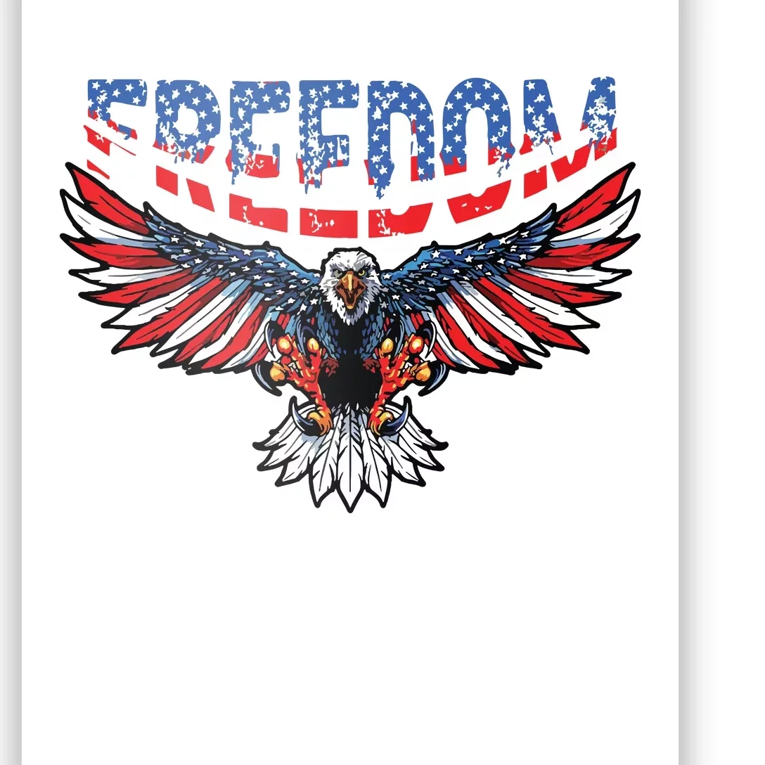 Freedom Eagle 4th Of July American Flag Patriotic Poster