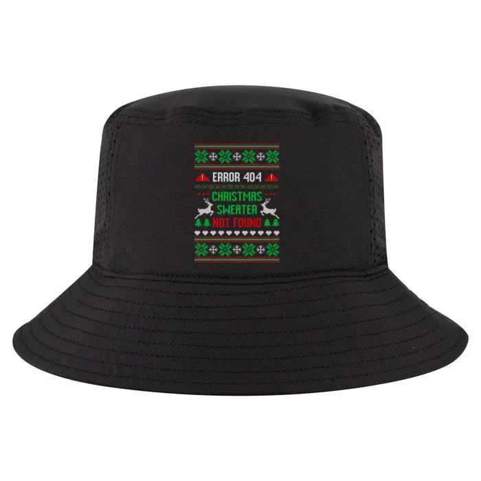 Funny Error 404 Ugly Christmas Sweater Not Found Funny Xmas Cool Comfort Performance Bucket Hat