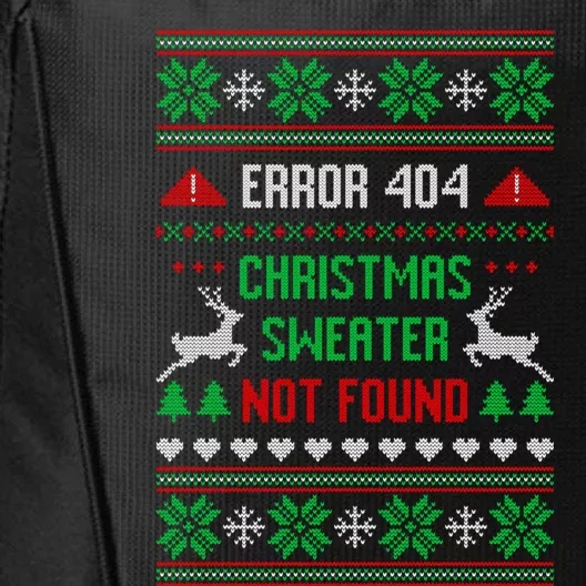 Funny Error 404 Ugly Christmas Sweater Not Found Funny Xmas City Backpack