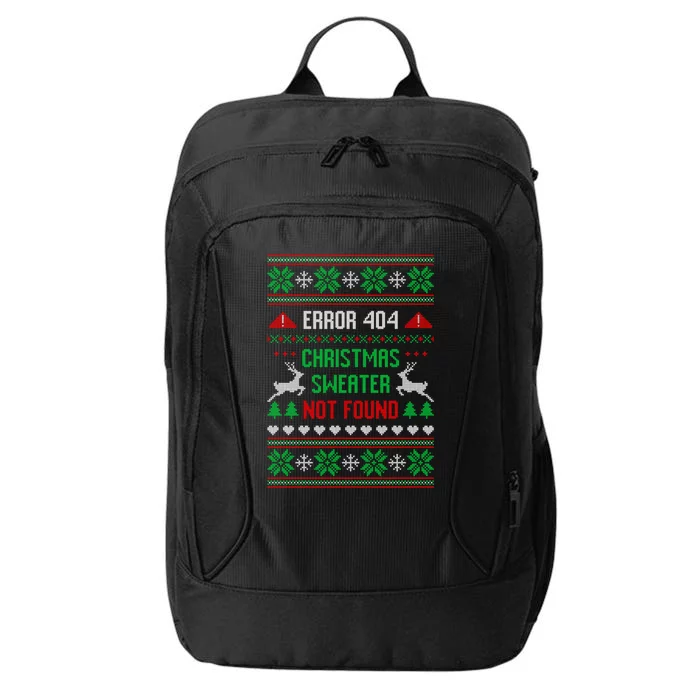 Funny Error 404 Ugly Christmas Sweater Not Found Funny Xmas City Backpack