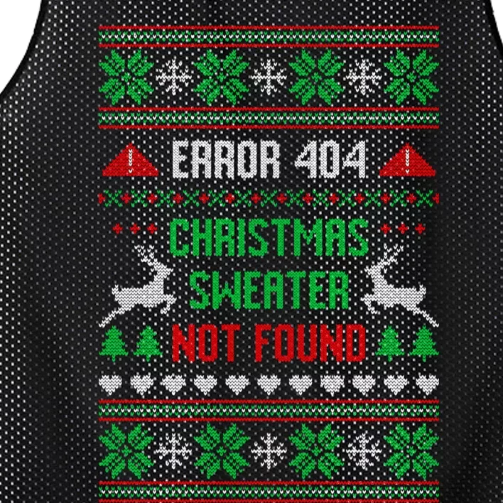 Funny Error 404 Ugly Christmas Sweater Not Found Funny Xmas Mesh Reversible Basketball Jersey Tank