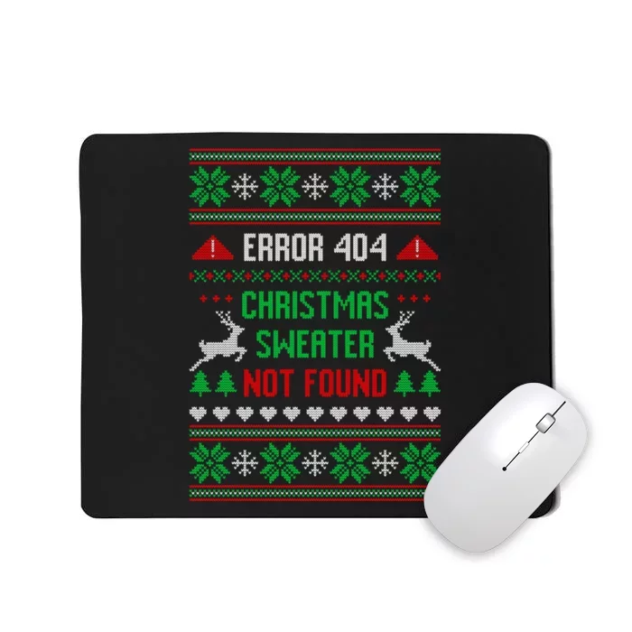 Funny Error 404 Ugly Christmas Sweater Not Found Funny Xmas Mousepad