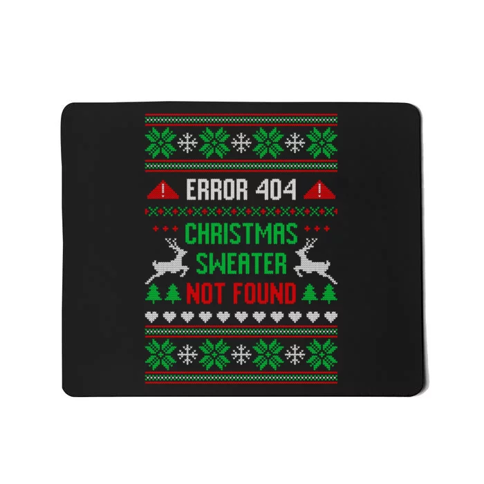 Funny Error 404 Ugly Christmas Sweater Not Found Funny Xmas Mousepad