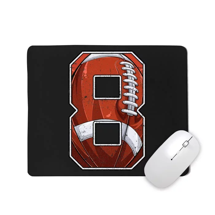 Football Eighth 8th Birthday Boy Eight 8 Years Old Bday Kids Mousepad