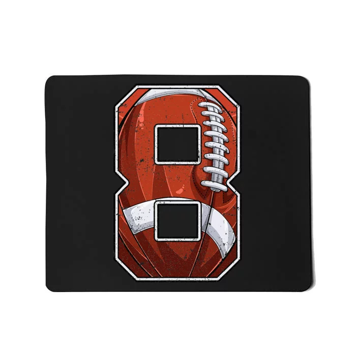 Football Eighth 8th Birthday Boy Eight 8 Years Old Bday Kids Mousepad