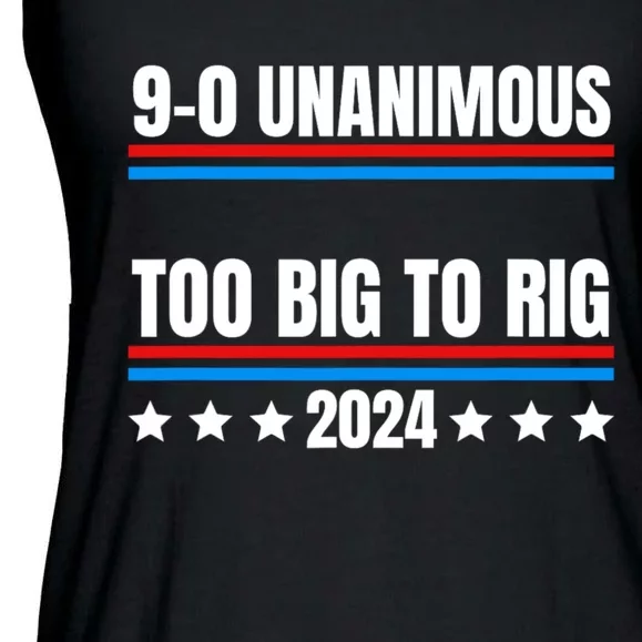 Funny Election 9 0 Unanimous Too Big To Rig Trump Ladies Essential Flowy Tank