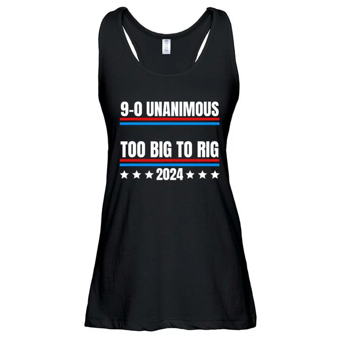 Funny Election 9 0 Unanimous Too Big To Rig Trump Ladies Essential Flowy Tank