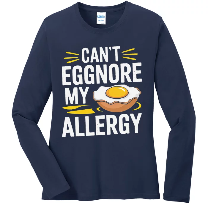 Funny Egg Allergy Pun Egg Tolerance Ladies Long Sleeve Shirt