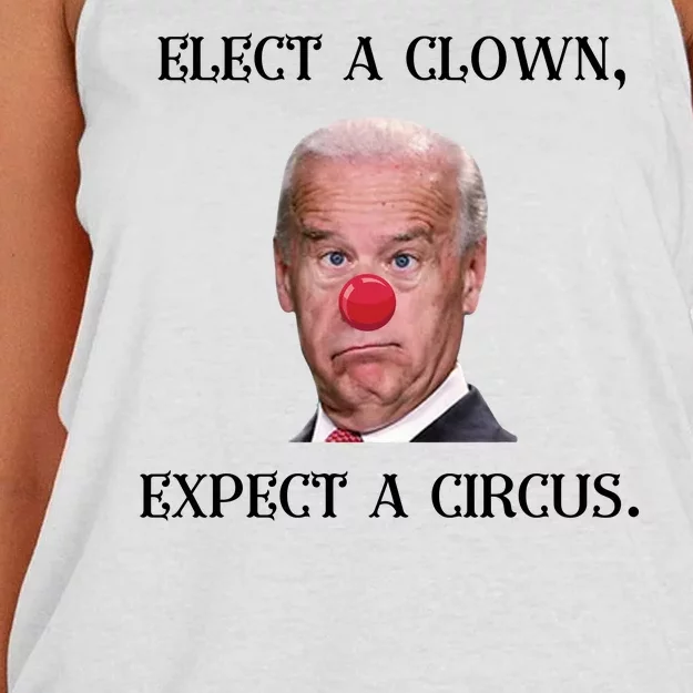 Funny Elect A Clown, Expect A Circus Biden Design #FJB 2021 Women's Knotted Racerback Tank