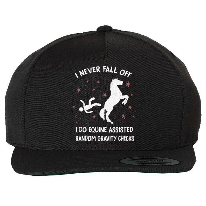 Funny Equine Assisted Gravity Checks Horse Wool Snapback Cap