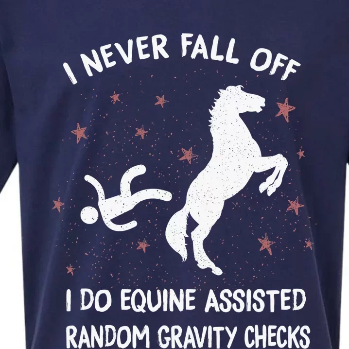 Funny Equine Assisted Gravity Checks Horse Sueded Cloud Jersey T-Shirt