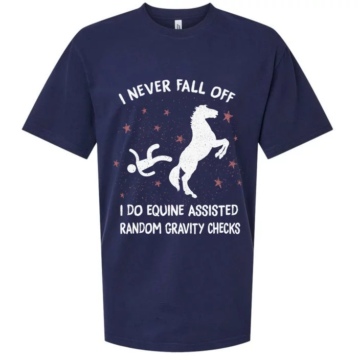 Funny Equine Assisted Gravity Checks Horse Sueded Cloud Jersey T-Shirt