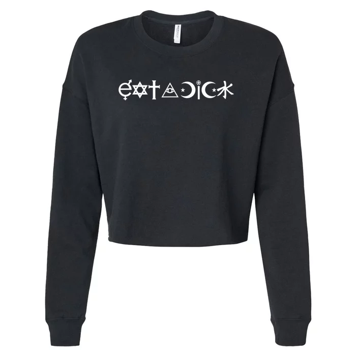 Funny Eat A Dick Gift Coexist Parody Gift Cropped Pullover Crew