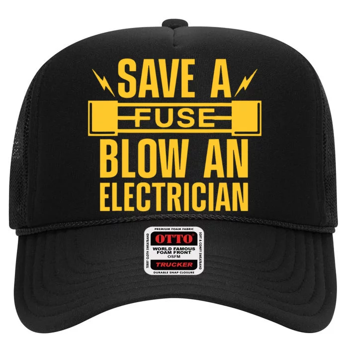 Funny Electrician Art Women Electrical Fuse Electrician High Crown Mesh Trucker Hat