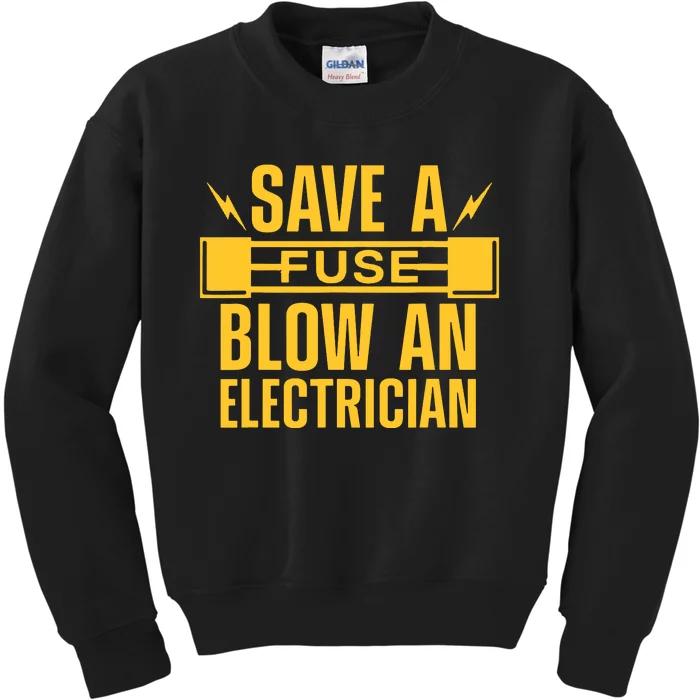 Funny Electrician Art Women Electrical Fuse Electrician Kids Sweatshirt