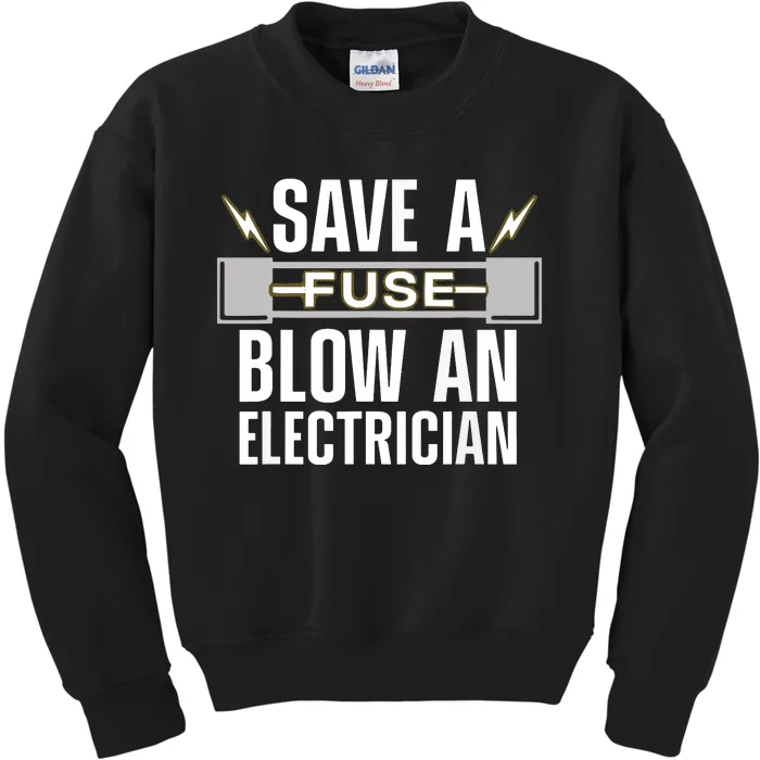 Funny Electrician Art Women Electrical Fuse Engineers Kids Sweatshirt