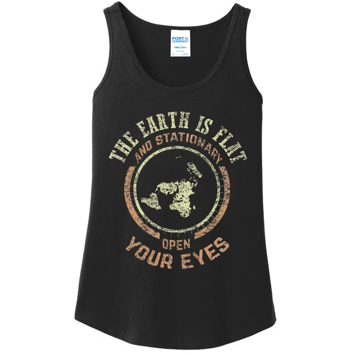 Flat Earth And Stationary Vintage Conspiracy Ladies Essential Tank