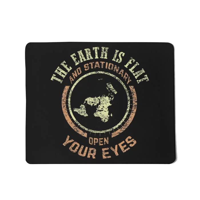 Flat Earth And Stationary Vintage Conspiracy Mousepad