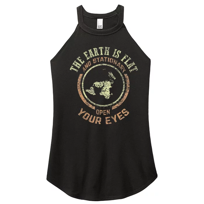 Flat Earth And Stationary Vintage Conspiracy Women’s Perfect Tri Rocker Tank