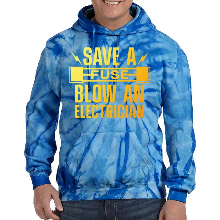 Funny Electrician Art  Wo Electrical Fuse Electrician Tie Dye Hoodie