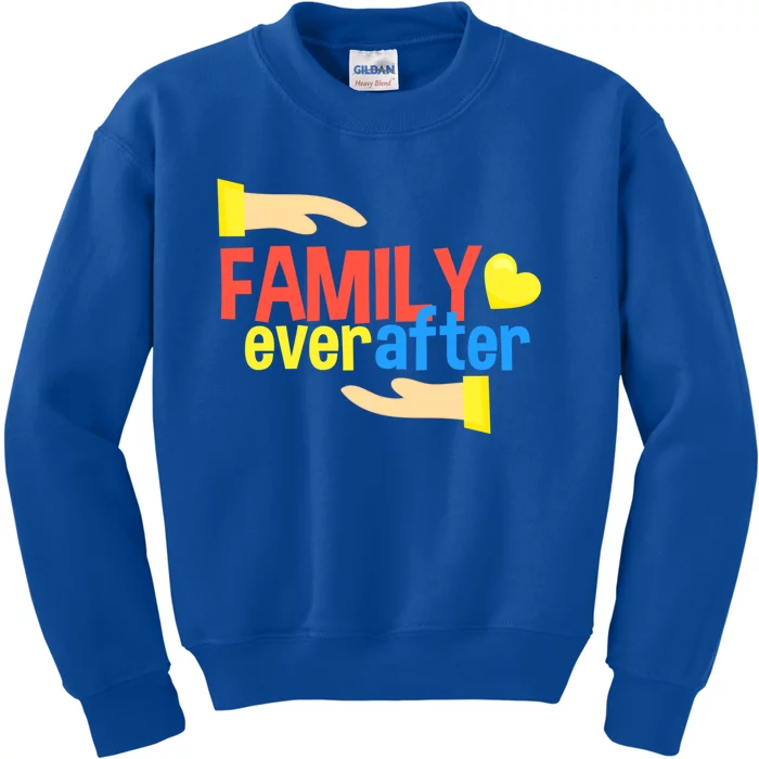 Family Ever Aftergift Cute Adoption Design Gift Kids Sweatshirt